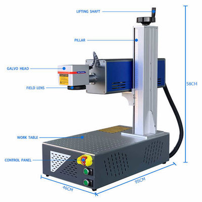Macchina di marcatura laser a fibra rotativa 50w Marcatore laser portatile da scrivania