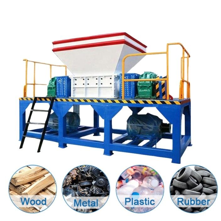 Macchina di triturazione a due alberi a grande coppia per rottami metallici di pellicola di plastica di tessuto di gomma